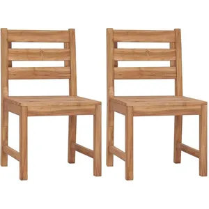 vidaXL Chaises de jardin 2 pcs Bois de teck solide pas cher