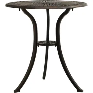 vidaXL Table de jardin Bronze 62x62x65 cm Aluminium coulé pas cher