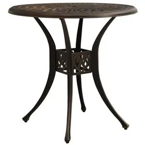 Comparateur de prix : vidaXL Table de jardin Bronze 78x78x72 cm Aluminium coulé