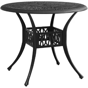 vidaXL Table de jardin Noir 90x90x74 cm Aluminium coulé pas cher