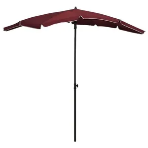 Comparateur de prix : vidaXL Parasol de jardin avec mât 200x130 cm Rouge bordeaux