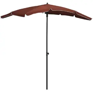 Comparateur de prix : vidaXL Parasol de jardin avec mât 200x130 cm Terre cuite