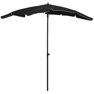 Comparateur de prix : vidaXL Parasol de jardin avec mât 200x130 cm Noir