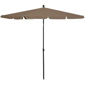 Comparateur de prix : vidaXL Parasol de jardin avec mât 210x140 cm Taupe
