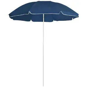 Comparateur de prix : vidaXL Vidaxl Parasol De Jardin Avec Mât En Acier Bleu 180 Cm
