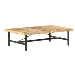 vidaXL Table basse 142x90x42 cm Bois de manguier massif pas cher