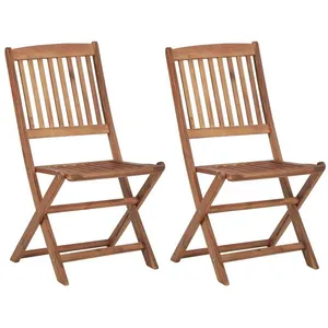 vidaXL Vidaxl Chaises Pliables D'extérieur Lot De 2 Bois D'acacia Solide pas cher