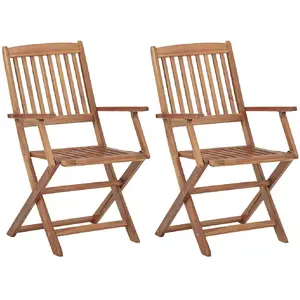 vidaXL Vidaxl Chaises Pliables D'extérieur Lot De 2 Bois D'acacia Solide pas cher