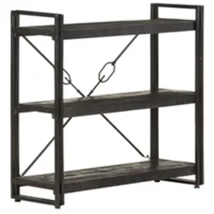 Comparateur de prix : Bibliothèque à 3 niveaux Noir 90x30x80 cm Bois de manguier vidaXL - Noir