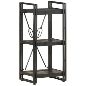 Comparateur de prix : Bibliothèque à 3 niveaux Noir 40x30x80 cm Bois de manguier Vidaxl Noir