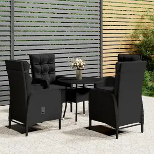 Comparateur de prix : vidaXL Mobilier de bistro de jardin 5 pcs Résine tressée Noir