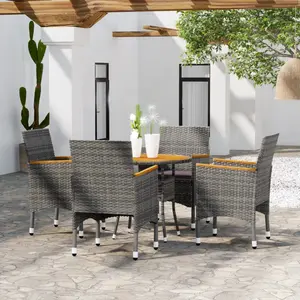 vidaXL Mobilier de salle à manger de jardin 5 pcs Résine tressée Gris pas cher