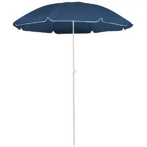 Comparateur de prix : vidaXL Parasol d'extérieur avec mât en acier Bleu 180 cm