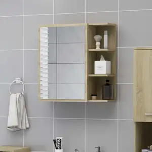 Comparateur de prix : vidaXL Armoire à miroir de bain Chêne sonoma 62,5x20,5x64 cm Aggloméré