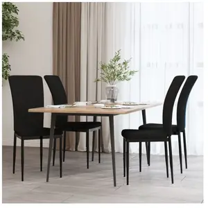 vidaXL Chaises à manger lot de 4 Noir Velours pas cher