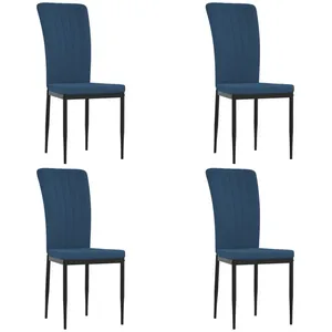 Comparateur de prix : vidaXL Chaises à manger lot de 4 Bleu Velours