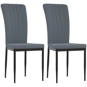 vidaXL Chaises à manger lot de 2 Gris foncé Velours pas cher