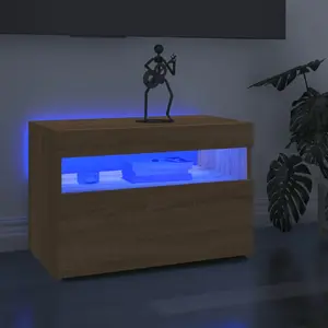 vidaXL Meuble TV avec lumières LED chêne sonoma 60x35x40 cm pas cher