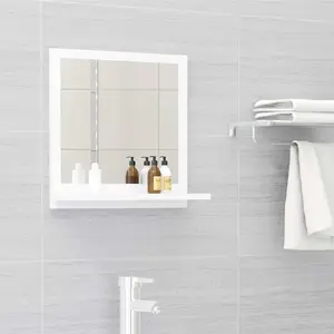 Comparateur de prix : vidaXL Miroir de salle de bain Blanc 40x10,5x37 cm Aggloméré