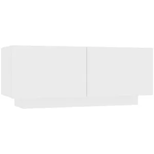 Comparateur de prix : vidaXL Meuble TV Blanc 100x35x40 cm Aggloméré