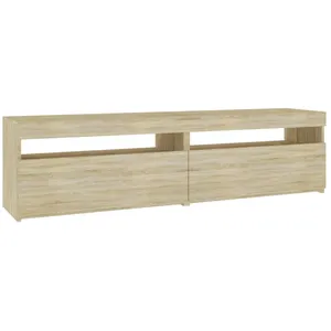 Comparateur de prix : vidaXL Meubles TV 2 pcs avec lumières LED Chêne sonoma 75x35x40 cm