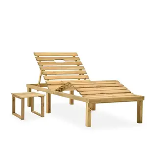 Comparateur de prix : vidaXL Chaise longue de jardin avec table Bois de pin imprégné
