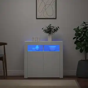 Comparateur de prix : vidaXL Buffet avec lumières LED Blanc 80x35x75 cm
