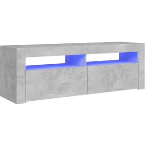 Comparateur de prix : vidaXL Meuble TV avec lumières LED gris béton 120x35x40 cm