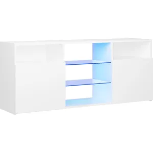 Comparateur de prix : vidaXL Meuble TV avec lumières LED blanc 120x30x50 cm