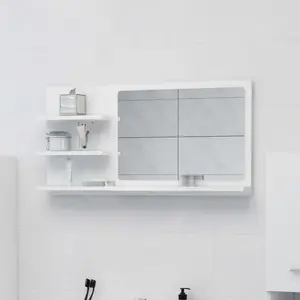 Comparateur de prix : Vidaxl - Miroir de salle de bain blanc 90x10,5x45 cm bois d'ingénierie