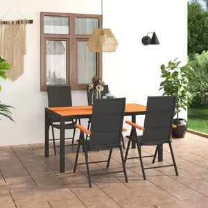 vidaXL Ensemble de salle à manger de jardin 5 pcs Noir et marron pas cher