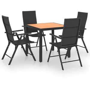 vidaXL Ensemble de salle à manger de jardin 5 pcs Noir et marron pas cher
