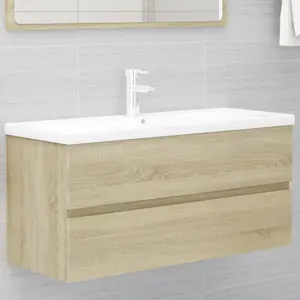 Armoire d'évier Chêne sonoma 100x38,5x45 cm Bois d'ingénierie Vidaxl pas cher