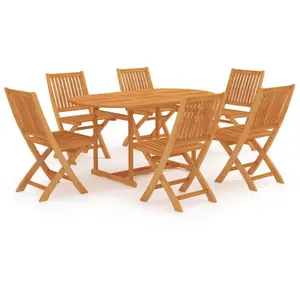 vidaXL Ensemble de salle à manger de jardin 7 pcs Bois de teck massif pas cher