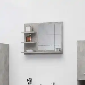 Comparateur de prix : vidaXL Miroir de salle de bain Gris béton 60x10,5x45 cm Aggloméré