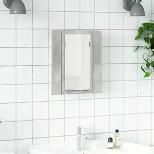 Comparateur de prix : vidaXL Armoire de salle de bain à miroir LED Gris béton Acrylique