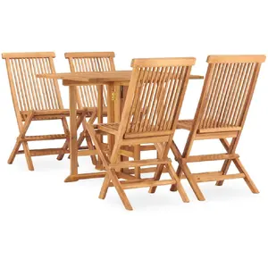 vidaXL Mobilier à dîner d'extérieur pliable 5 pcs Bois solide de teck pas cher