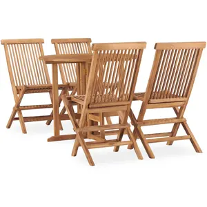 vidaXL Mobilier à dîner d'extérieur pliable 5 pcs Bois solide de teck pas cher