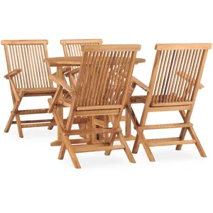 vidaXL Mobilier à dîner d'extérieur pliable 5 pcs Bois solide de teck pas cher