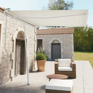 vidaXL Jeu de poteaux d'auvent blanc 300x245 cm fer pas cher