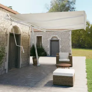 vidaXL Jeu de poteaux d'auvent blanc 600x245 cm fer pas cher