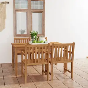 vidaXL Ensemble à manger de jardin 5 pcs Bois de teck solide pas cher