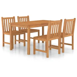 vidaXL Ensemble à manger de jardin 5 pcs Bois de teck massif pas cher