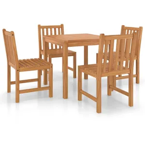 vidaXL Ensemble à manger de jardin 5 pcs Bois de teck solide pas cher