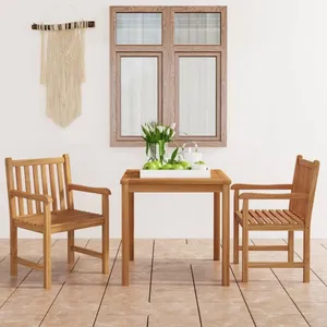 vidaXL Ensemble à manger de jardin 3 pcs Bois de teck solide pas cher