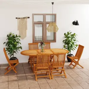 vidaXL Salon de jardin 7 pcs Bois de teck massif