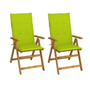 vidaXL Chaises inclinables de jardin lot de 2 et coussins Bois acacia pas cher