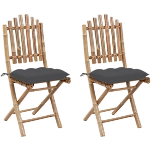 Comparateur de prix : vidaXL Chaises pliables de jardin 2 pcs avec coussins Bambou
