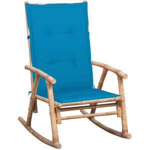 vidaXL Chaise à bascule avec coussin Bambou pas cher