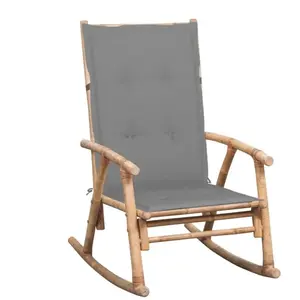 vidaXL Chaise à bascule avec coussin Bambou pas cher
